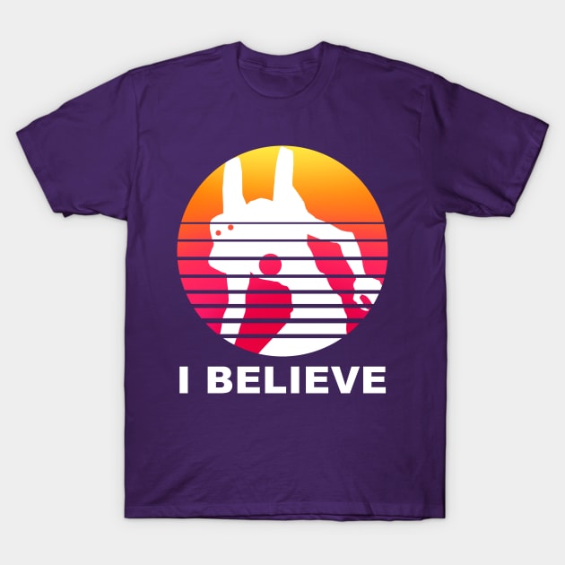 NGE! I BELIEVE IN ADAM KAWORU SHIRT text bigfoot sun T-Shirt by Angsty-angst